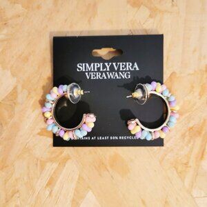Simply Vera Vera Wang Colorful Bead Hoop Earrings Chic Fashion Style